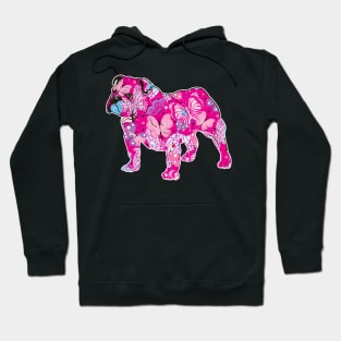 Floral English Bulldog Design Hoodie